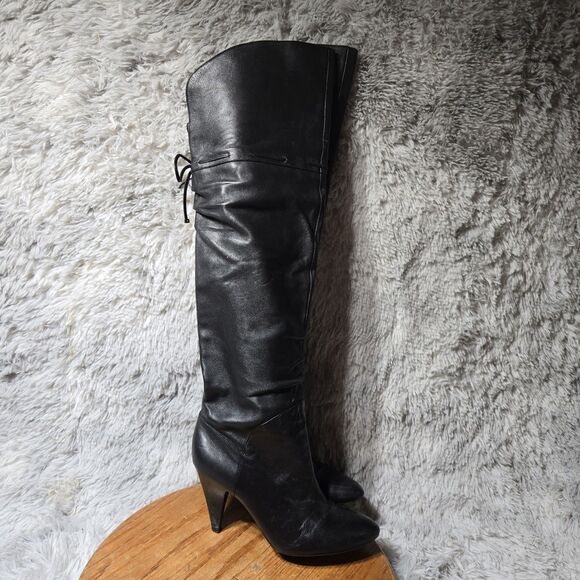 Guess Revenge Womens Size 9.5 Retro Y2K Over The Knee Leather Ribbon Boots - Picture 2 of 12
